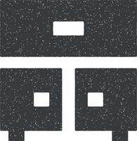 nachtkastje glyph icoon vector illustratie in postzegel stijl