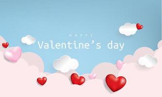 gelukkig Valentijnsdag dag elegant hart banier vector