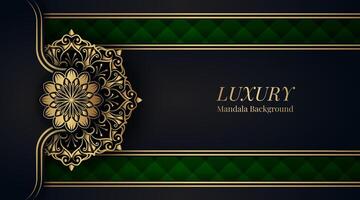 luxe achtergrond met gouden mandala ornament vector