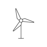 wind turbine icoon in dun schets stijl vector