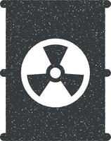 laboratorium, planeet icoon vector illustratie in postzegel stijl
