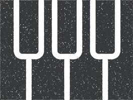muziek- festival, piano, piano, synthesizer icoon vector illustratie in postzegel stijl