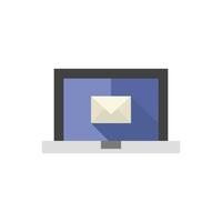 e-mail icoon in vlak kleur stijl. envelop laptop bedrijf bericht mail elektronisch vector
