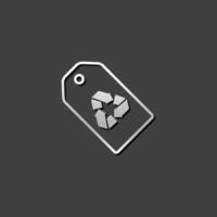 recycle etiket icoon in metalen grijs kleur stijl. milieu ecologie eco vriendelijk vector