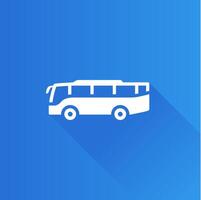bus vlak kleur icoon lang schaduw vector illustratie