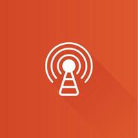 podcast vlak kleur icoon lang schaduw vector illustratie