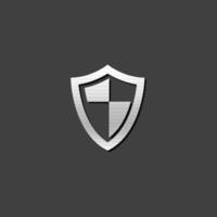 schild icoon in metalen grijs kleur stijlbescherming computer antivirus vector
