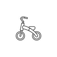 kinderen driewieler icoon in dun schets stijl vector
