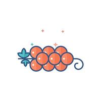 grapefruit icoon vlak kleur stijl vector illustratie