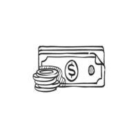 hand- getrokken schetsen icoon geld vector