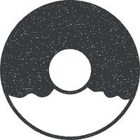 donut icoon vector illustratie in postzegel stijl