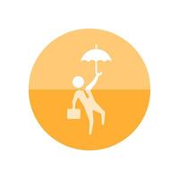 zakenman paraplu icoon in vlak kleur cirkel stijl. bedrijf mensen uitdaging kantoor vector