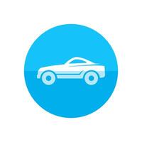 sport auto icoon in vlak kleur cirkel stijl. luxe snelheid coupe automotive vector
