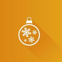 Kerstmis bal vlak kleur icoon lang schaduw vector illustratie