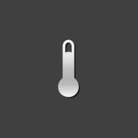 thermometer icoon in metalen grijs kleur stijl.natuur temperatuur heet vochtig vector