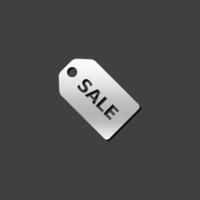 uitverkoop label icoon in metalen grijs kleur stijl.label boodschappen doen buying korting vector