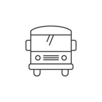 school- bus icoon in dun schets stijl vector