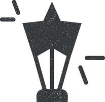 ster, trofee vector icoon illustratie met postzegel effect