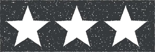 schouder riemen drie sterren vector icoon illustratie met postzegel effect