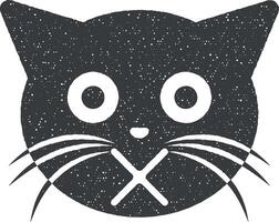 Nee woorden kat vector icoon illustratie met postzegel effect