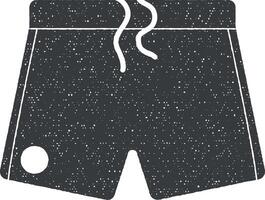 Amerikaans voetbal shorts vector icoon illustratie met postzegel effect