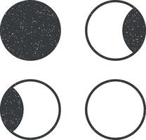 staat van de maan vector icoon illustratie met postzegel effect