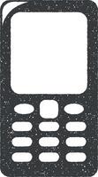 mobiel telefoon vector icoon illustratie met postzegel effect