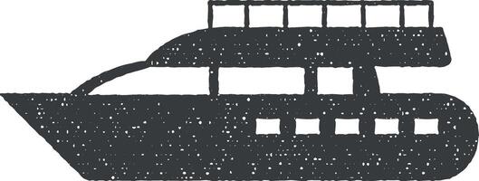 water vervoer, schip vector icoon illustratie met postzegel effect