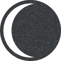 halve maan, halve Maan vector icoon illustratie met postzegel effect