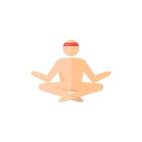 meditatie icoon in vlak kleur stijl. concentratie welzijn Gezondheid geest vector