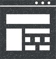web ontwikkeling, lay-out vector icoon illustratie met postzegel effect
