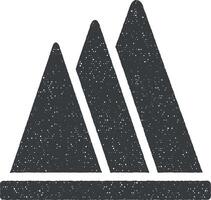 tabel piramide icoon vector illustratie in postzegel stijl