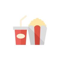 popcorn icoon in vlak kleur stijl. film voedsel tussendoortje stijl theater neiging vector