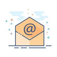 e-mail icoon vlak kleur stijl vector illustratie