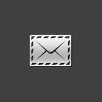 e-mail icoon in metalen grijs kleur stijl. bericht Open envelop vector