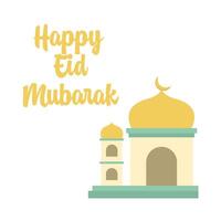 gelukkig eid mubarak groeten insigne illustratie vector