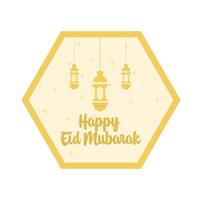 gelukkig eid mubarak groeten insigne illustratie vector