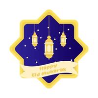 gelukkig eid mubarak groeten insigne ster illustratie vector