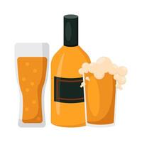 fles alcohol met glas alcohol drinken illustratie vector