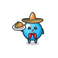 kauwgom bal Mexicaanse chef-kok mascotte met een taco vector