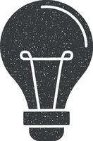 licht, lamp icoon vector illustratie in postzegel stijl