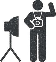 fotografie, afbeelding, zacht doos, gereedschap pictogram icoon vector illustratie in postzegel stijl