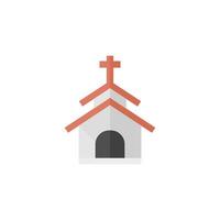 kerk pictogrammen in vlak kleur stijl. christen kapel synagoge vector