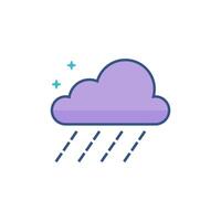 regen wolk icoon vlak kleur stijl vector illustratie