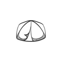 hand- getrokken schetsen icoon camping tent vector