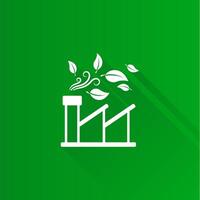 groen fabriek vlak kleur icoon lang schaduw vector illustratie