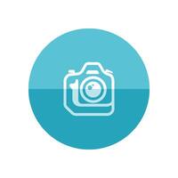 camera icoon in vlak kleur cirkel stijl. fotografie afbeelding elektronisch in beeld brengen digitaal slr reflex vector