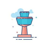 luchthaven toren icoon vlak kleur stijl vector illustratie
