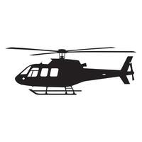 zwart geïsoleerd silhouet van helikopter Aan wit achtergrond. vector