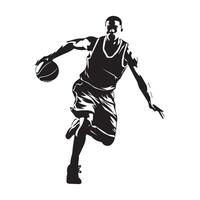 basketbal speler silhouet vector illustratie.